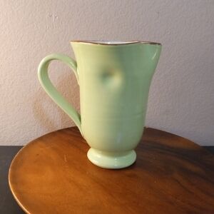 GORGEOUS Vietri Italy 8" Ceramic Green Dimpled Pitcher.
